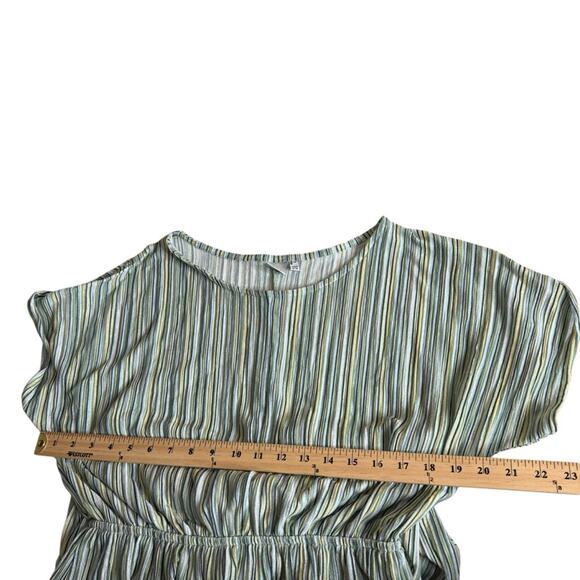Ichi Striped Jersey Midi Dress with Elastic Waist Side Slit Women’s Size Medium - Picture 9 of 13